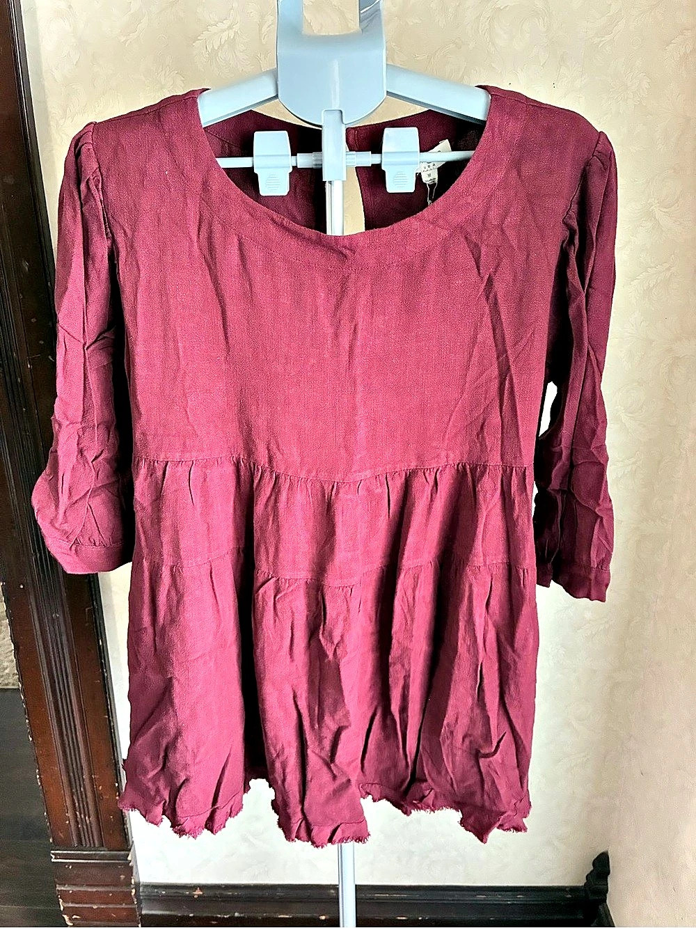 umgee C2084 Mini Dress in Burgundy Size Medium NWT